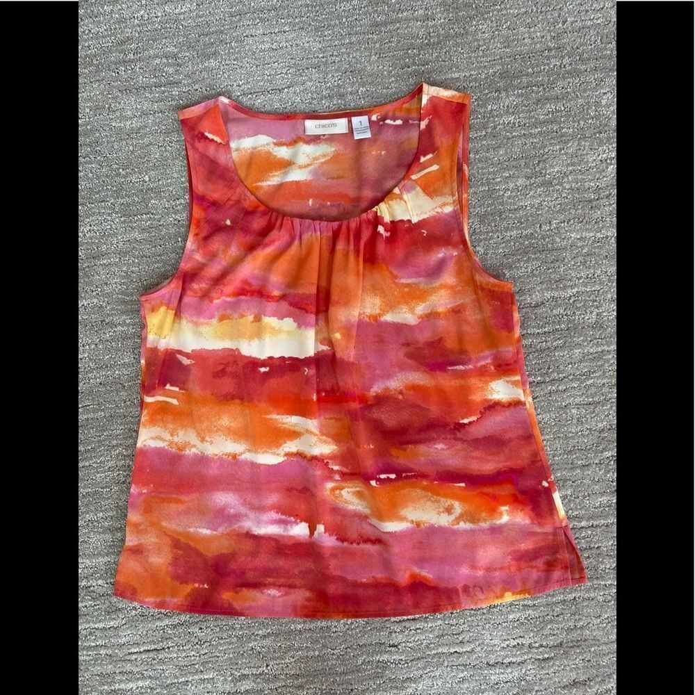 Chico’s orange pink sleeveless top. Size 1 (M/L)